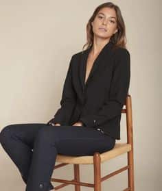 Veste microfibre noire Sarry