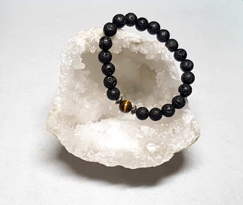 Bracelet pierre de lave et oeil de tigre