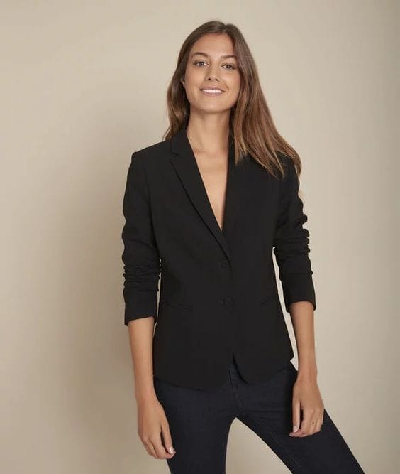 Veste microfibre noire Sarry