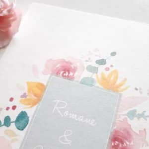 faire part mariage douce fleur