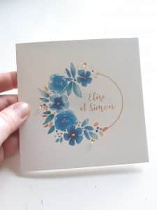 faire part mariage fleur bleue