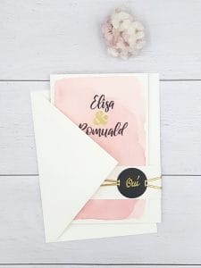 faire part mariage chic en rose