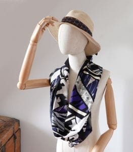 foulard soie femme violet