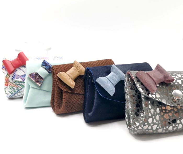 assortiment la petite Alice6 porte monnaie en cuir upcyclé