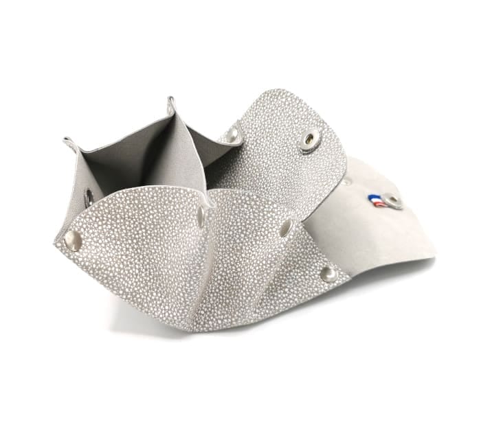 la petite Alice abstrait gris 3 porte monnaie cuir upcyclé gris