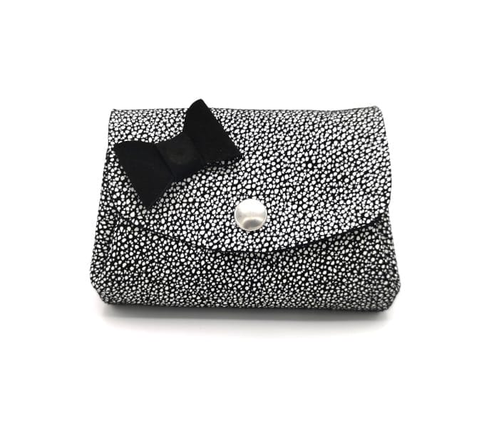 porte monnaie cuir upcyclé noir