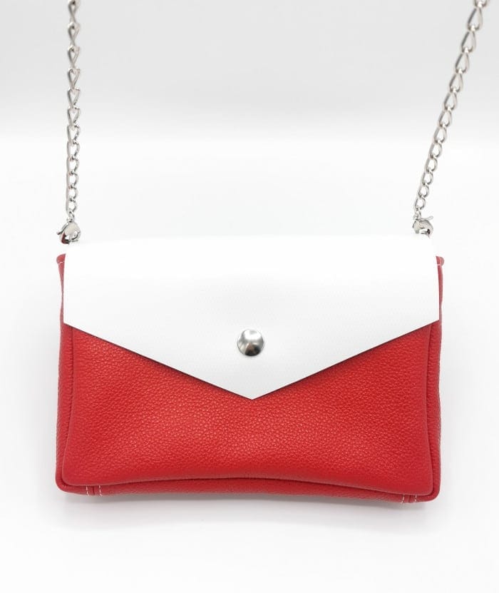petite boreale rouge et blanche 1 sac à rabat interchangeable amovible cuir rouge