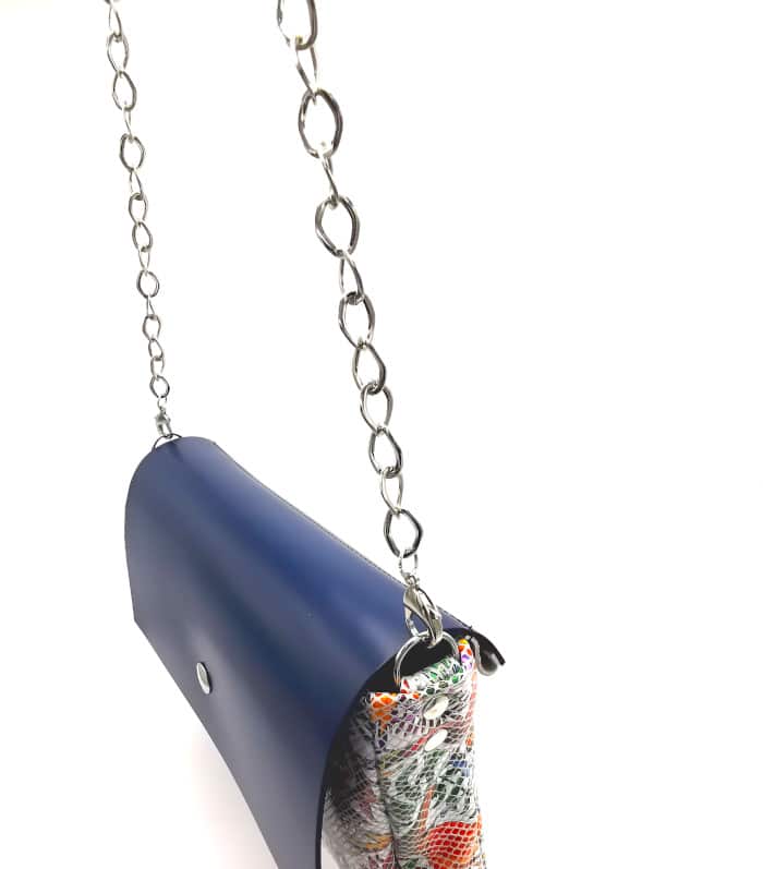 sac cuir upcyclé à rabat interchangeable