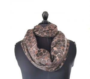 echarpe soie et laine bronze et noir