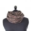 Echarpe ronde Miss sarah Pois bronze - ERMSL 032 3 echarpe ronde en soie et laine upcyclés bronze et noir