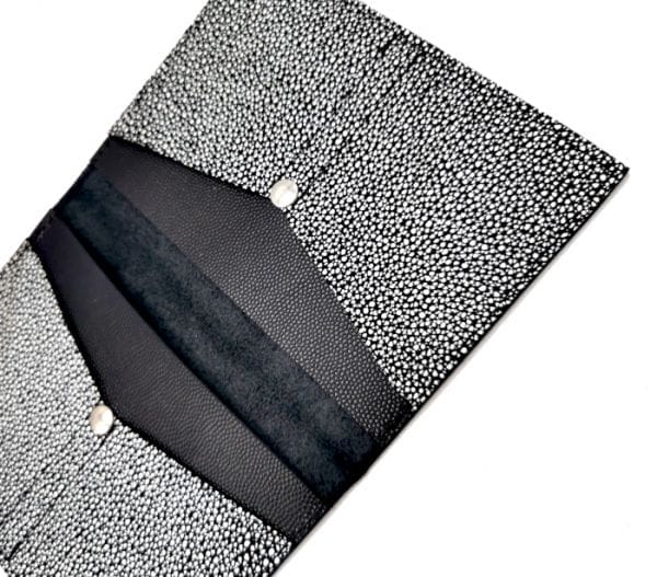 Portefeuille la petit virginia abstrait noir 5 portefeuille en cuir fabrication française