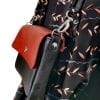 sac à rabat interchangeable amovible en cuir noir et rouge
