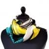 snood soie fleur tropique jaune et vert