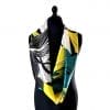 snood soie fleur tropique jaune et vert