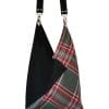sac cabas Tartan et cuir origami