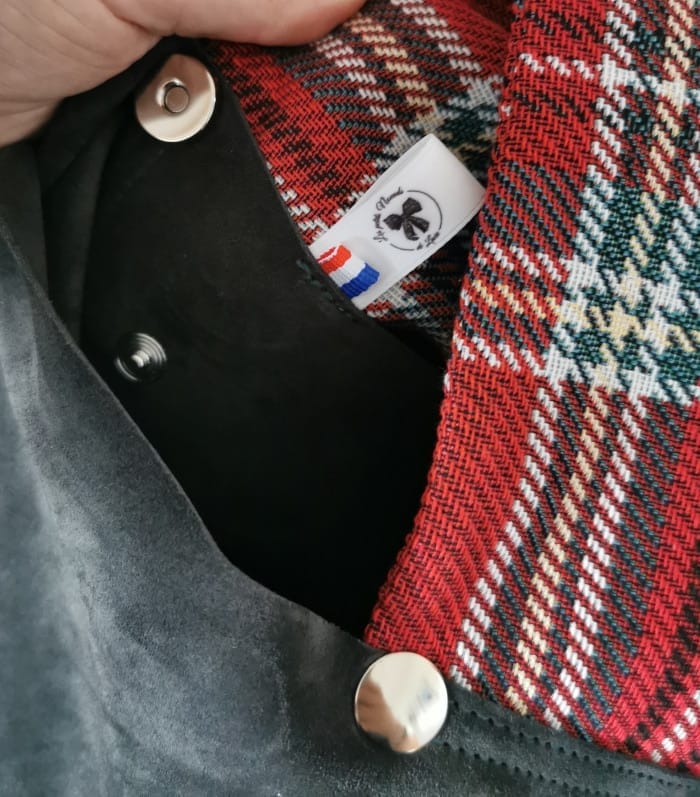 sac origami tartan vert-noir 4 sac cabas Tartan et cuir origami