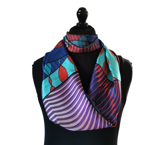 snood en soie upcyclée motif wax