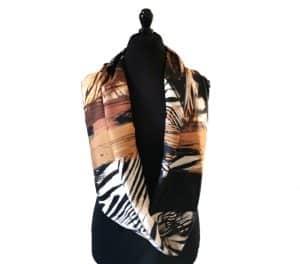 n snood en soie upcyclée motif wild