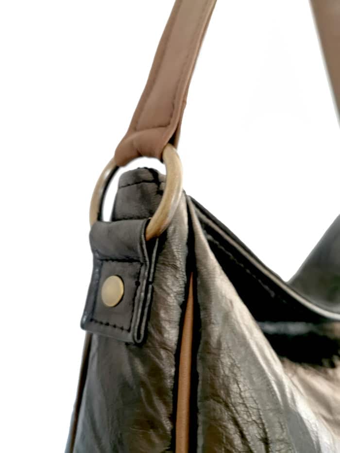 Sac Mlle Enjouée chevre froissé noir SME-003 6 Sac hobo cuir froissé noir