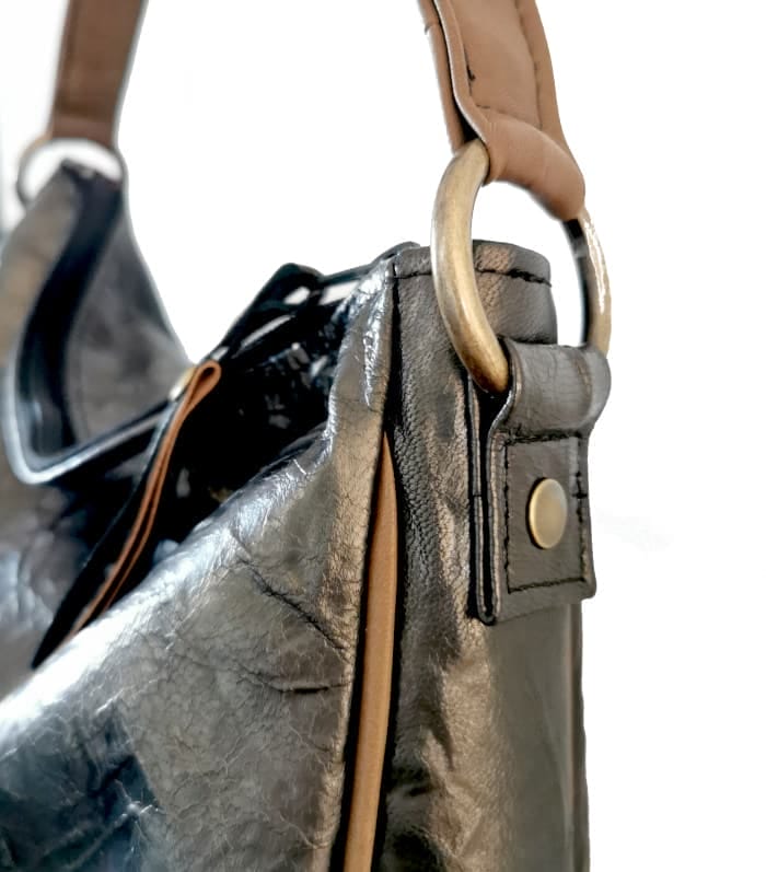 Sac Mlle Enjouée chevre froissé noir SME-003 7 Sac hobo cuir froissé noir