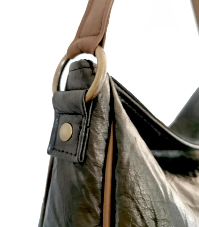 Sac Mlle Enjouée chevre froissé noir SME-003 8 Sac hobo cuir froissé noir