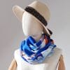 071 foulard soie ERMSHC santorin - 1 foulard en soie bleu santorin