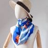 071 foulard soie ERMSHC santorin - 3 foulard en soie bleu santorin
