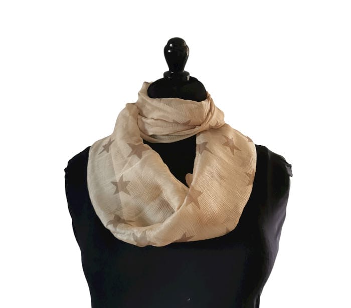 foulard soie grandes étoiles creme