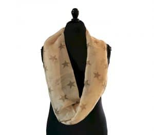 foulard soie grandes étoiles creme