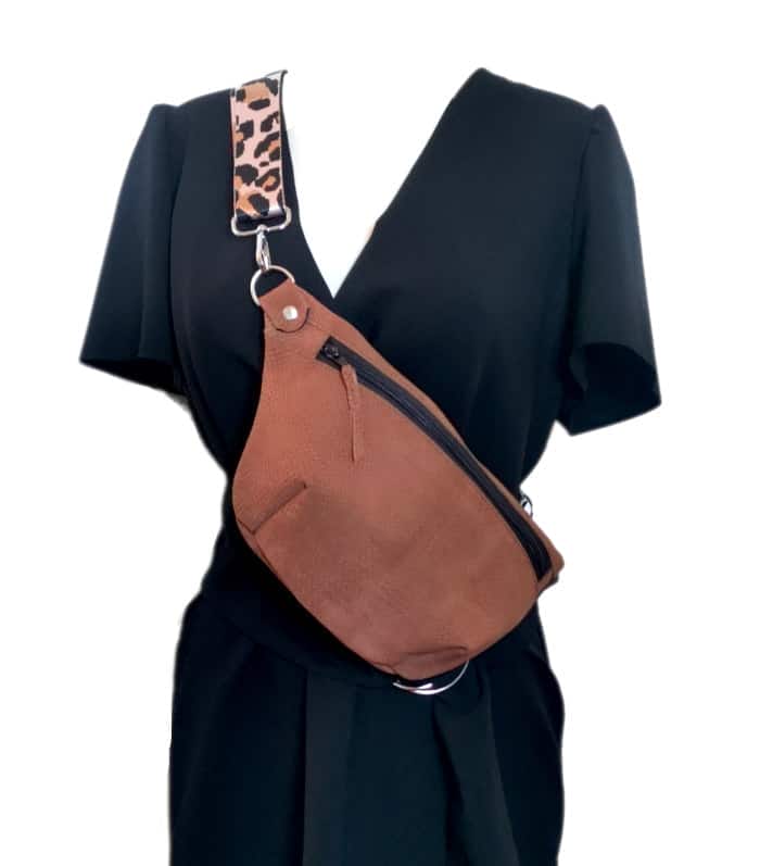 Sac banane Mlle Espiègle SBME-002 lcroco camel 1 sac banane cuir