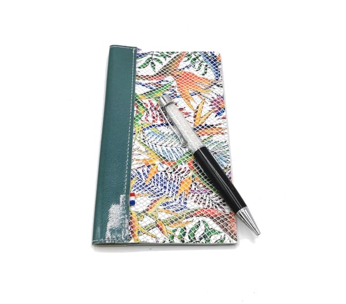 porte chéquier tropical-vert jade 1 porte chéquier cuir