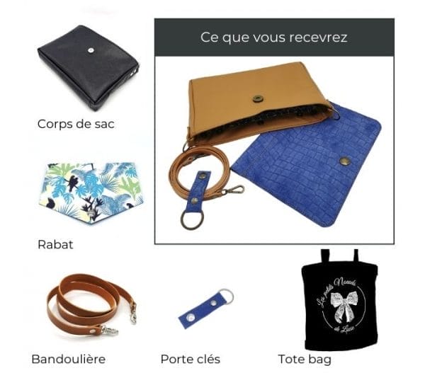 Sac en cuir à rabat interchangeable