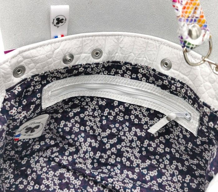 boreale medium croco blanc 007 1 Corps de sac cuir à rabat interchangeable