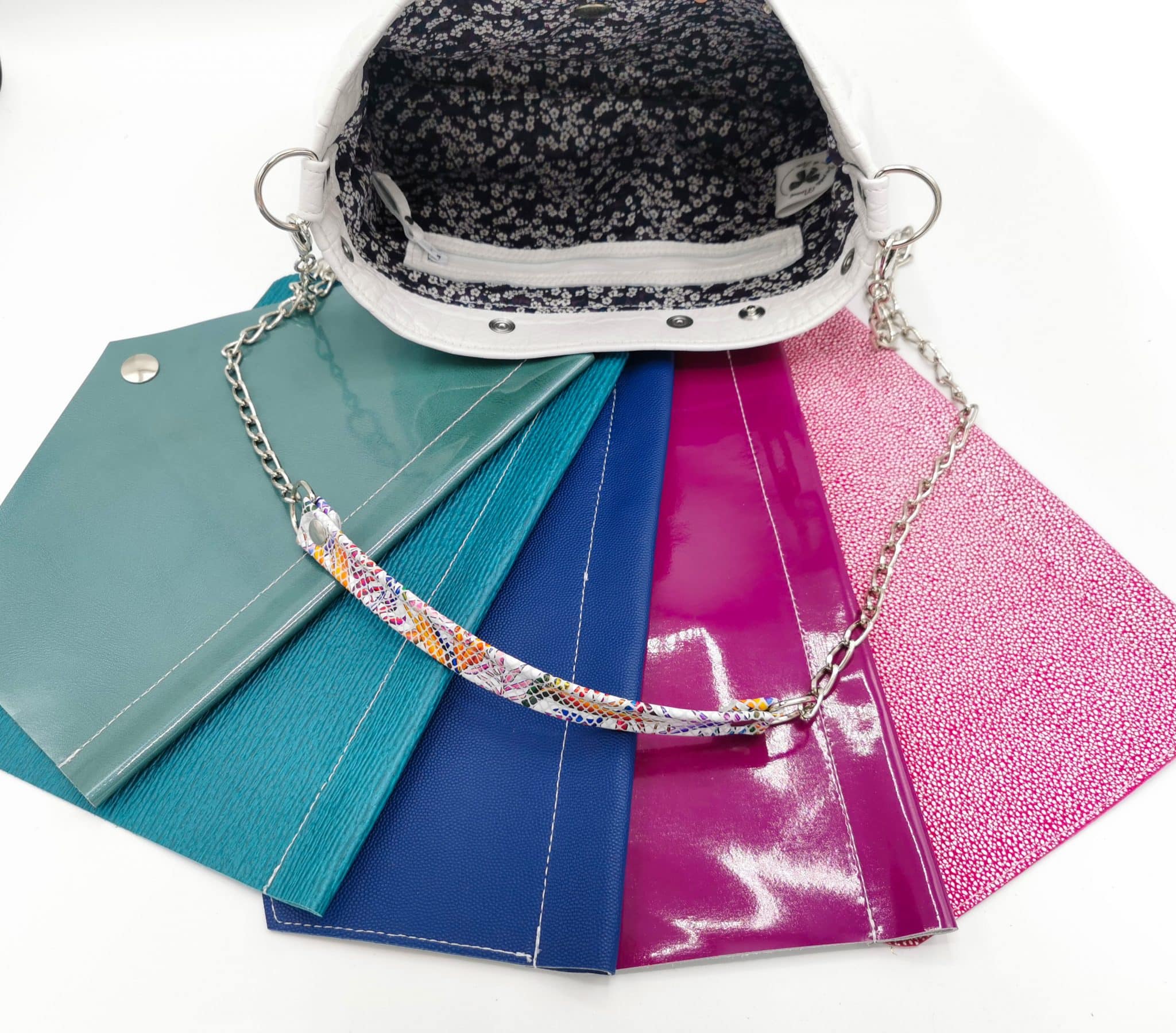 boreale medium croco blanc 007 2 Corps de sac cuir à rabat interchangeable