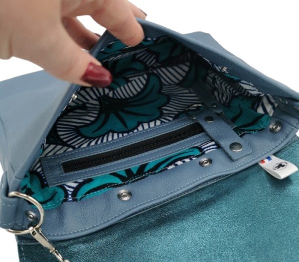 Sac en cuir à rabat interchangeable