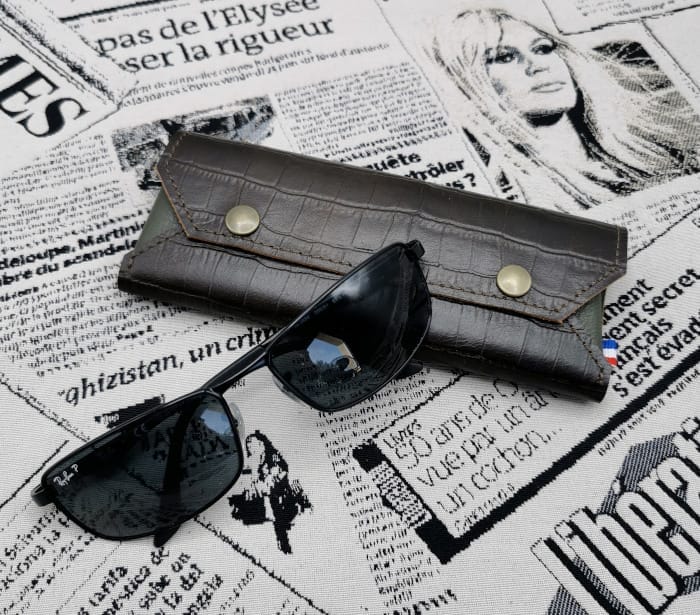 Etui lunettes Ernest crco-kaki 1 étui à lunettes homme en cuir