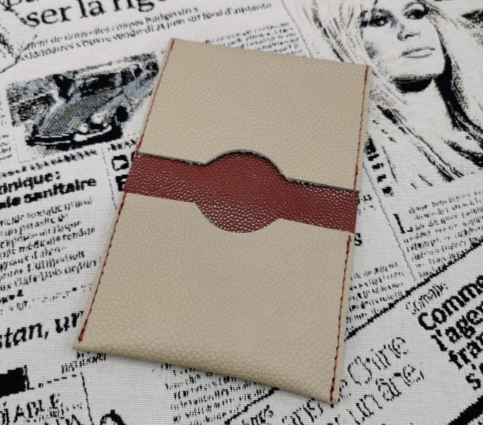 Porte cartes Hannah homme - beige-bordeaux 2 Porte cartes homme en cuir