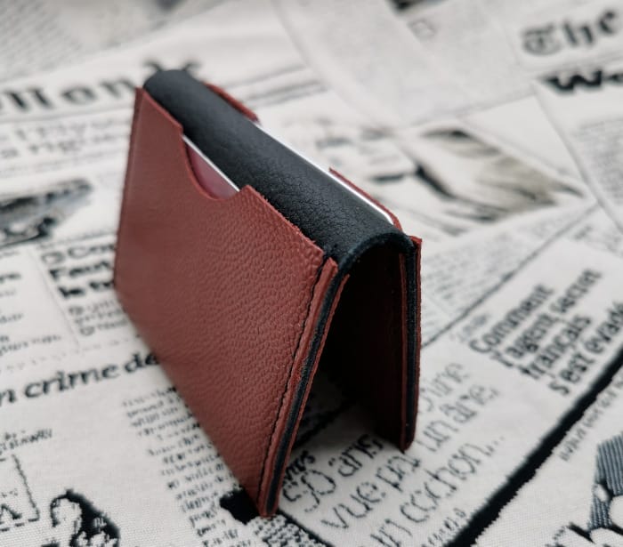 Porte cartes Hannah homme - bordeaux-noir grainé 5 Porte cartes homme en cuir