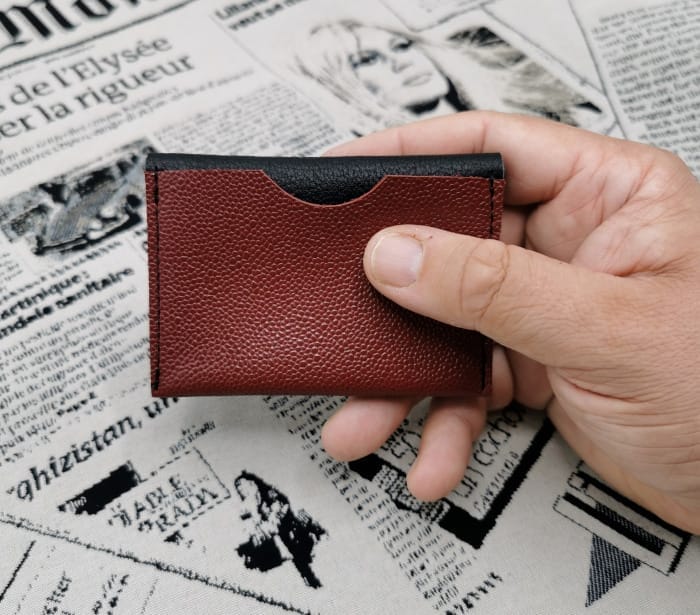 Porte cartes Hannah homme - bordeaux-noir grainé 6 Porte cartes homme en cuir