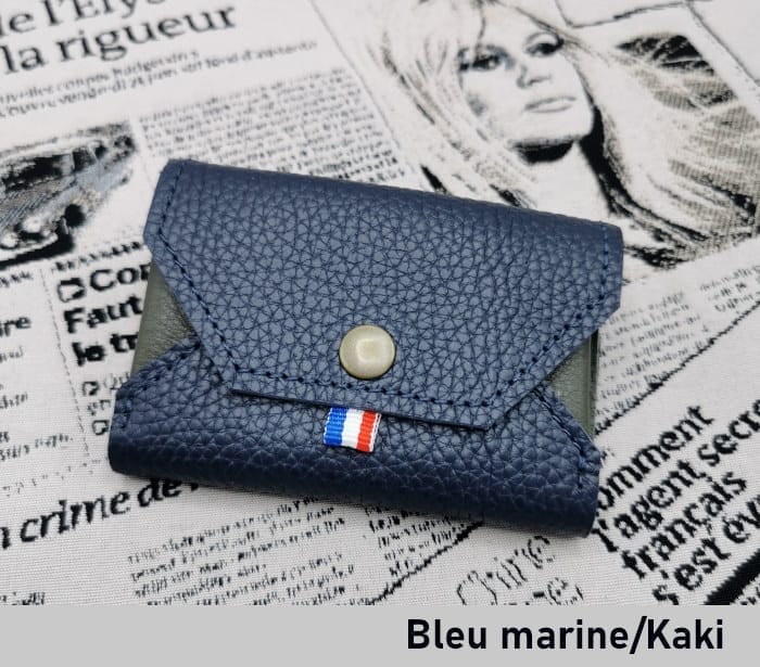 Porte monnaie Basile marine-kaki 5 porte monnaie homme en cuir Basile