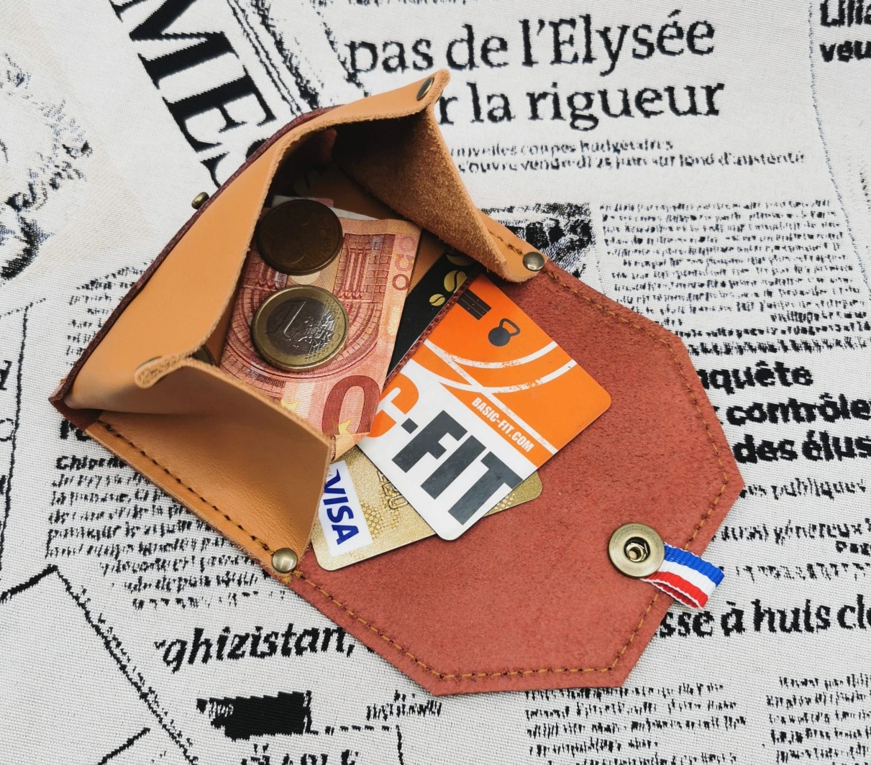 Porte monnaie Basile rouille-caramel 1 Porte monnaie Homme - Basile