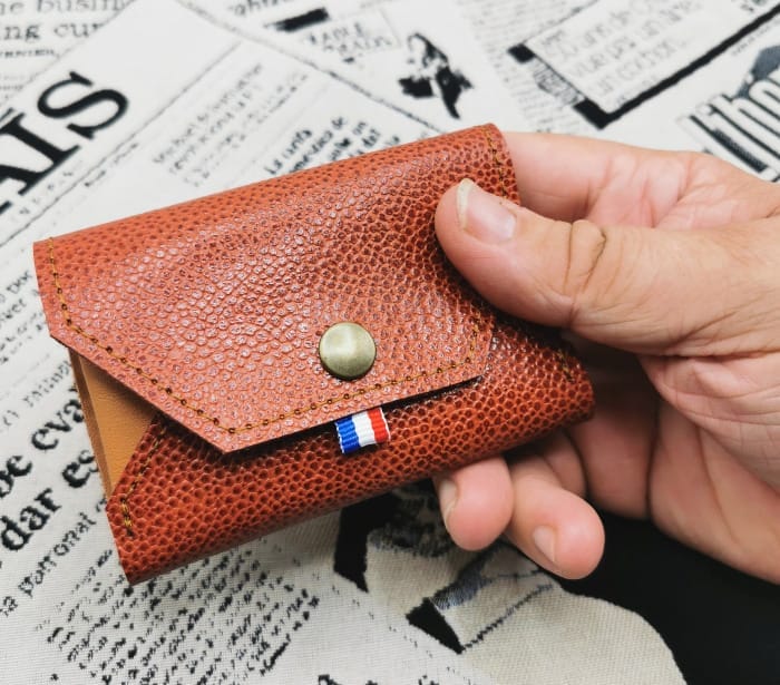 Porte monnaie Basile rouille-caramel 2 porte monnaie homme en cuir