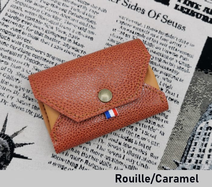 Porte monnaie Basile rouille-caramel 7 porte monnaie homme en cuir Basile