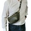 sac banane en cuir homme