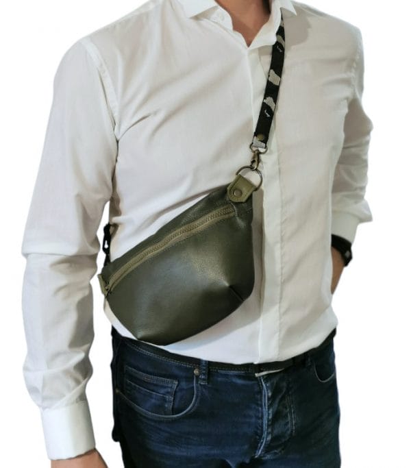 sac banane en cuir homme