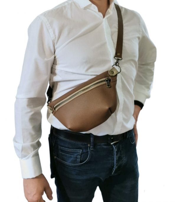 sac banane en cuir homme