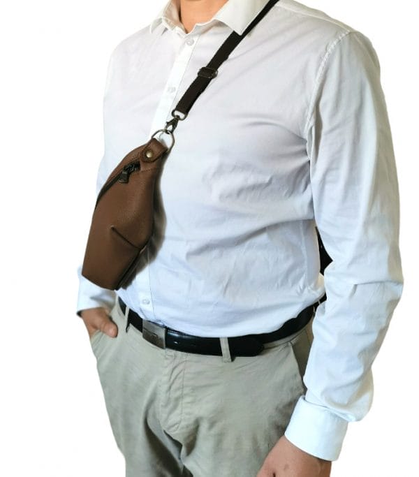 sac banane en cuir homme