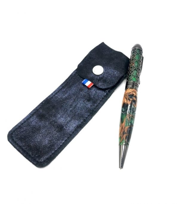 etui à crayon en cuir