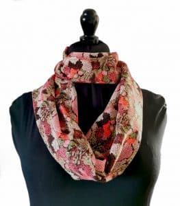 foulard en soie fleurs japonaises