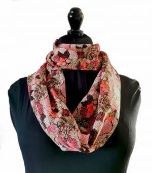 foulard en soie fleurs japonaises